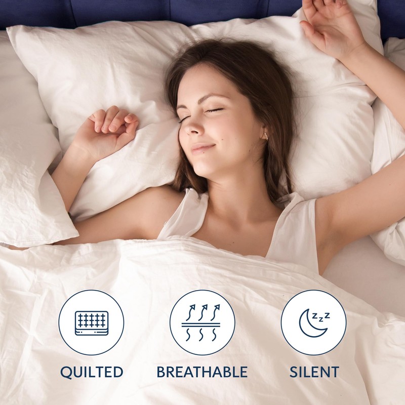 Dreamzie Quilted Single Mattress Protector - Deep Fitted Mattress Cover,