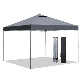 GDY 10'x10' Pop Up Canopy Tent, Portable Gazebo, Outdoor Canopy for Events, Parties, Camping, Grey.