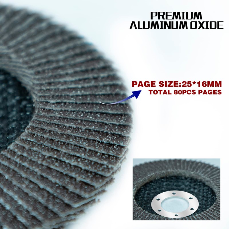 Sali 24 Pack Flap Disc 120 Grit 4.5" x 7/8-Inch