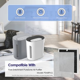 True HEPA Pure-Zone Air Purifier Replacement Filter Compatible with Pure Enrichment PureZone Air Purifier Filter and PureZone True HEPA Air Purifier PEAIRPLG, 2 True HEPA Filter & 8 Extra Pre-Filters