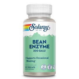 SOLARAY Bean Enzyme 300 GalU - Alpha Galactosidase Digestive Enzymes for Women and Men - Digestive Health Supplement - Supports Occasional Bloating for Adults - 60 Servings, 60 VegCaps