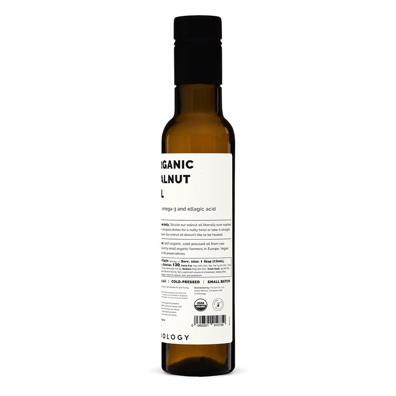 Erbology Organic Walnut Oil 8.5 fl oz - Cold-Pressed -