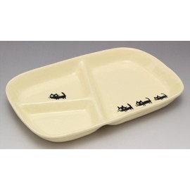 窯元 sousen Lunch Plates Purple 22 cm Seto Ware Black Cat Pattern