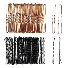 SAIIURV 200 Pieces Bobby Pins 6 cm, U-Shaped Hair Pins, Metal Hair Pin, Updo Accessories Hair Pin, Hair Accessories, Bun Pins for Women Girls Hair Styling (Black, Brown)