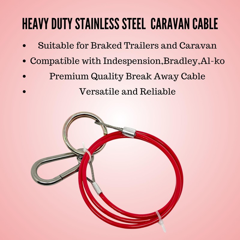 Double Dragon Heavy Duty Trailer Caravan Breakaway Break Away Cable,