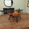 Deco 79 Tempered Glass Kitchen Serving Bowl with Copper Metal