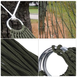 Hammock, Outdoor Nylon Mesh Rope Hammock Comfortable Hanging Bed for Outdoor Camping