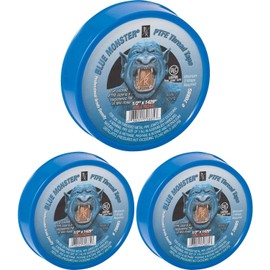Milrose 70885 Blue Monster 1/2 Inch x 1429 Inch Blue Teflon Tape (3 Pack)