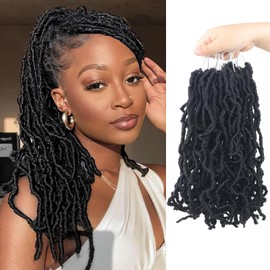 Vemet Soft Locs 12 Inch Synthetic 8 Packs Faux Locs Pre Looped Curly Wavy Crochet Hair For Black Women Hair Extensions