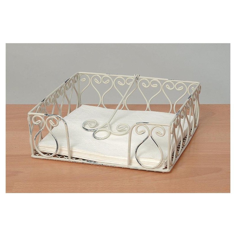 Shabby Chic White Napkin Holder