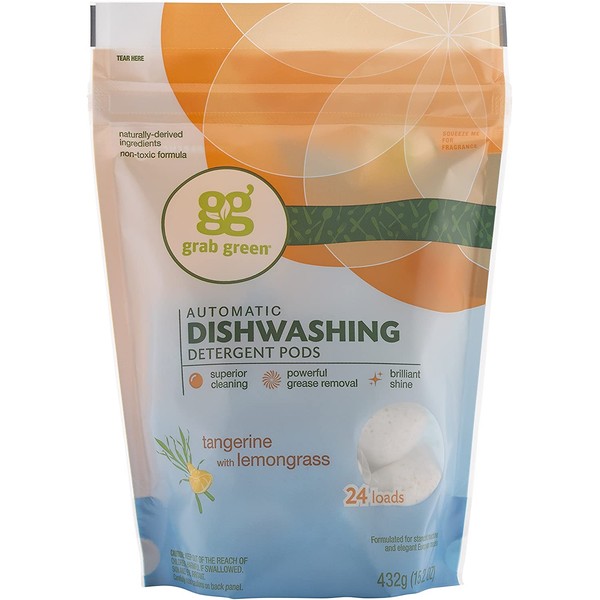 Grab Green Automatic Dishwashing Detergent Pods - Tangerine with Lemongrass