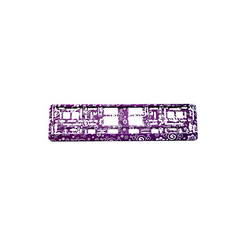 TAPORT® 1x PURPLE FLOWERS 3D Car Registration License Number Plate
