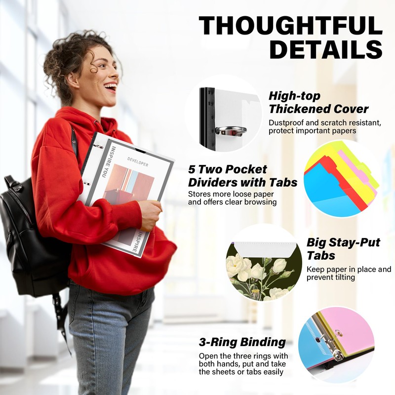 WOT I Telescoping Project Organizer, Refillable 3 Ring Binder with