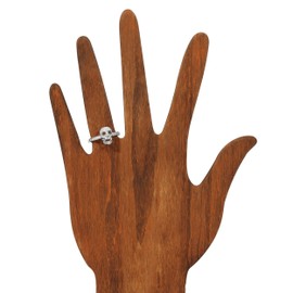 Sterling Silver 925 Skull Head Ring, Unisex Bikers Ring with CZ Stones, Minimal Jewelry, Sparkly Gothic Ring for Girls and Women (10)