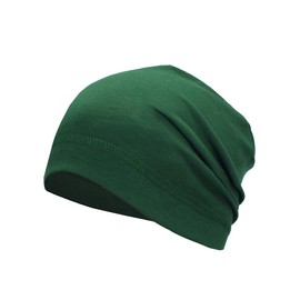 SRLLBBY Lightweight Cotton Beanie, Summer Skull Caps, Dark Green Breathable Thin Sleep Hats for Running Cycling Hiking Fishing (Dark Green)