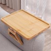 Danfoxer Couch Arm Tray,Bamboo Folding Sofa Tray,Sofa Armrest Trays Clip-On