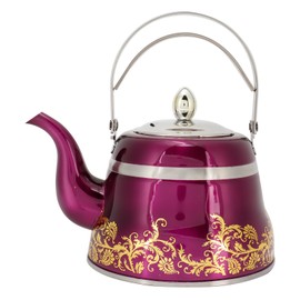 1.5L Teapot Classical Roman Tea Coffee Water Kettle Teaware Kitchen Accessory Purple