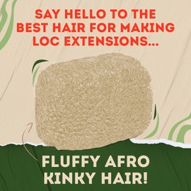 Locsanity Afro Kinky 100% Bulk Natural Human Hair - Braiding Hair for Dreadlocks, Loc Repair, Dreadlock Extensions, Twists, Braids - 8 Inches Long, 1 Oz 22 - Ash Blonde