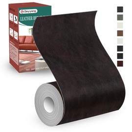 GEYYANG Leather Repair Tape,4 x 63 Inch Self-Adhesive Leather Repair Kit for Furniture,Car Seats,Chairs,Sofas,Boats Vinyl Leather Repair Kit, Dark Brown - Pattern Grain