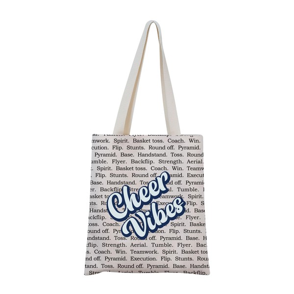 MNIGIU Cheer Vibes Tote Bag Cheer Squad Gift Game Day
