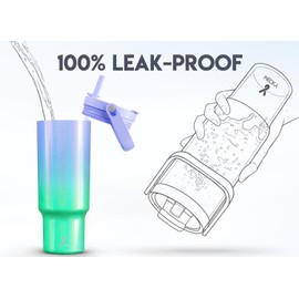 Meoky Meoky 40 oz Tumbler with Handle and Straw, Insulated Water Bottle, Stainless Steel Travel Mug, Keeps Cold for 34 Hours, 100% Leak Proof, Fits in Car Cup Holder (Fairyland)