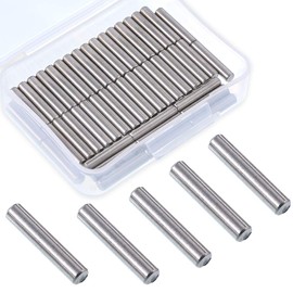 Swpeet 50Pcs 5mm x 25mm Dowel Pin Shelf Support Pegs, Stainless Steel Polished Nickel Shelf Support Pin Fasten Elements Perfect for Fixing a Component's Position Join Components