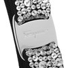 FERRAGAMO 342759 524894 FERM CRYSTAL Barrette, Black, Silver, Silver