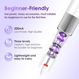 Wireless Portable Nail Cutter, 12 in 1 Electric Nail File Manicure Pedicure Set with Charging Station & Nail Cutter Attachments, Adjustable Speed Nail File for Gel Nails and Acrylic Nails Nail File