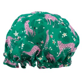 SMUG Shower Cap - Waterproof Shower Cap with Elastic Lining - Three Prints Available - Showers, Cooking, Spa Salon, Sleeping, Makeup - Shower Caps For Women UK Long Hair Short Hair - Cheetah