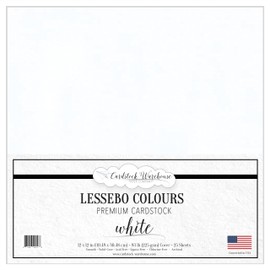 Cardstock Warehouse Lessebo White (Previously Soft White) - 12 x 12" - 83 Lb. / 225 Gsm Matte Premium Cardstock Paper - 25 Sheets