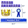 Corona de rey de cumpleaños para niños, juego de accesorios