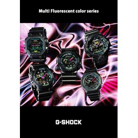 Casio GX-56MF-1JF Men's Wristwatch, Multi Fluorescent Color Series, Black x Full Orecent, Black x Full Orecent