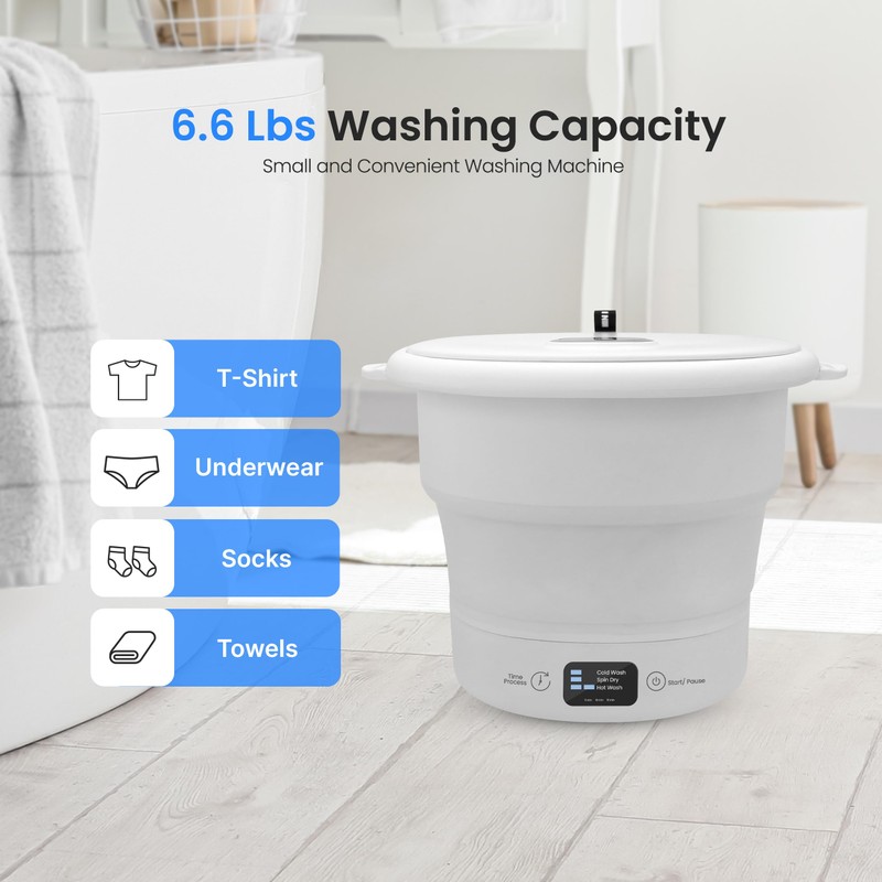 SereneLife PUCWM44.5 Portable Mini Washing Machine Bucket Washer for Clothes