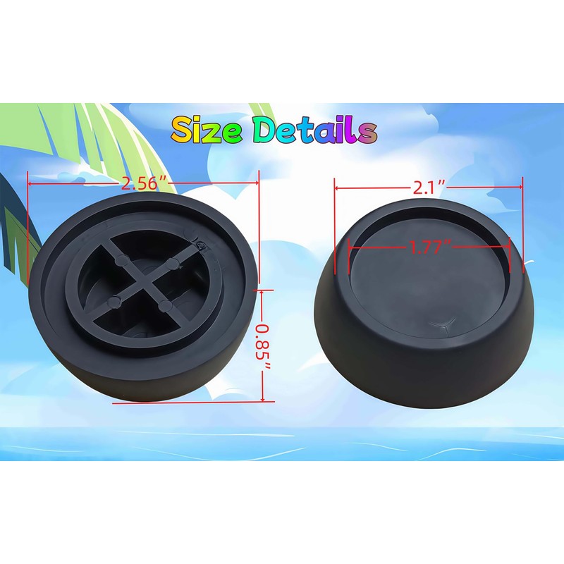 4Pack Rubber Foot Pads For All Washer and Dryer Anti