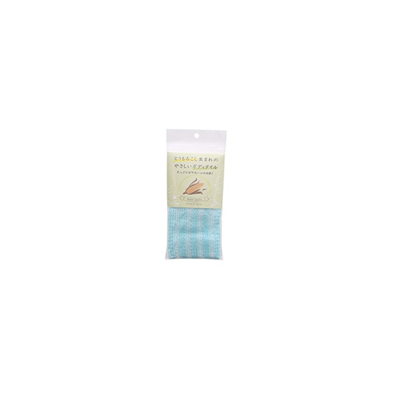 Zenmi (Natural Material) Corn-derived Body Towel, Blue, 1 Piece