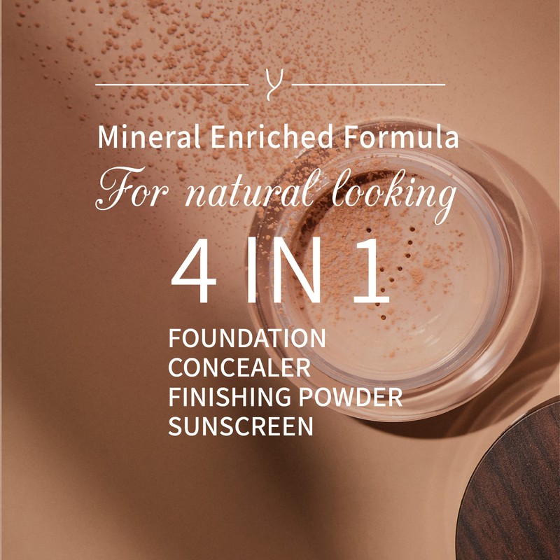 Mineral Foundation Make Up Powder - Vegan Professional Natural Full