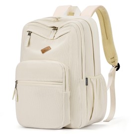 ZORFIN 26L Backpack for School, College, and Travel: Corduroy Bookbag with 8 Compartments - Vintage Lace