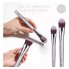 Mist Jewel Brochas De Maquillaje 14 Piezas Plateadas Pelo Sintetico