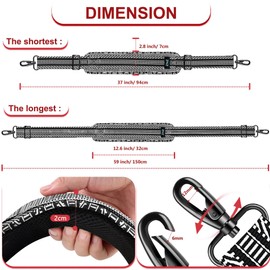 ZINZ Shoulder Strap 59 Inch Universal Bag Strap with Ultra Thick, Firm, Breathable Padding, Adjustable Shoulder Strap for Laptop Bag, Shoulder Bag, Sports Bag and More, Black and White Jacquard