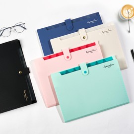 Sooez Accordion File Organizer, Letter Size Expanding File Folder with Labels, 8 Pocket Folders for Document, Portable Paper Bill Receipt Organizer for Home School Office Supplies, A4 Size, Pink