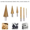 6Pcs/Set Titanium HSS Drill Set Round Shank Straight Grooved Step
