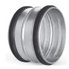 Connector, spiral duct pipe, double lip seal, nipple connector, galvanised,