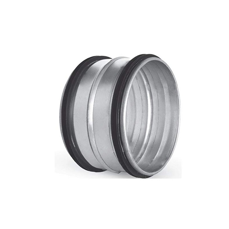 Connector, spiral duct pipe, double lip seal, nipple connector, galvanised,