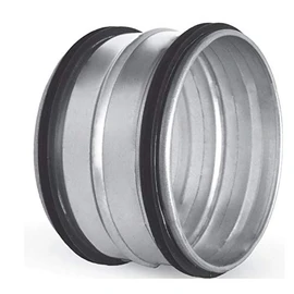 Connector, spiral duct pipe, double lip seal, nipple connector, galvanised, diameter 160 mm