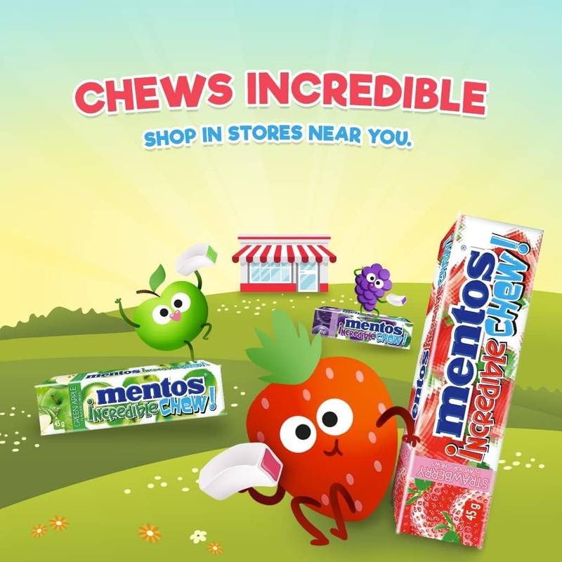 Variety Set of Incredible Chew (Strawberry, Grape, Green Apple, Cola)