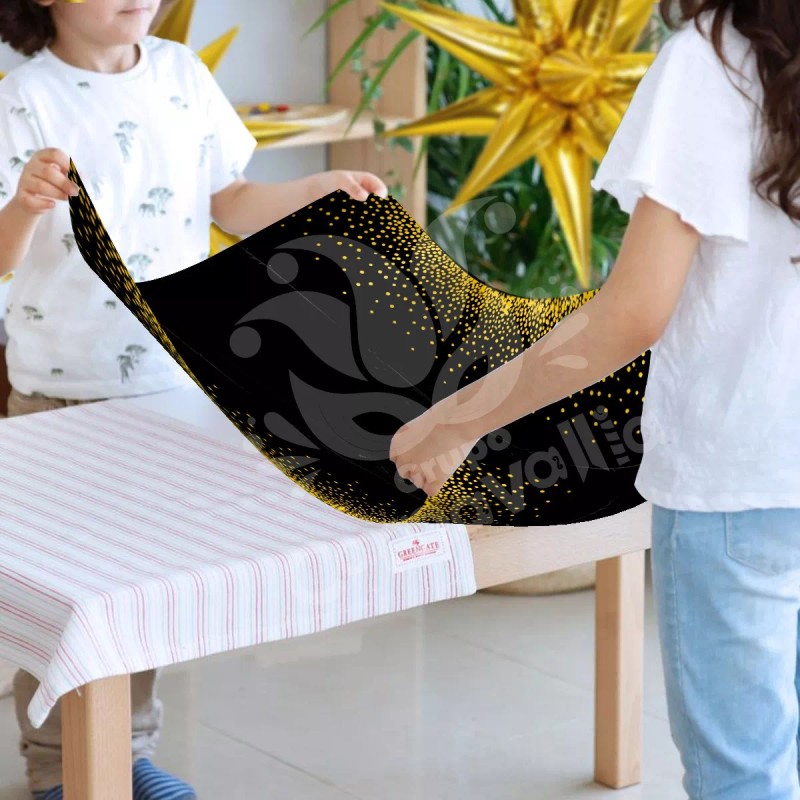 Grupo Carnavallia 6 Manteles Desechable Rectangular Negro Puntos Fiesta
