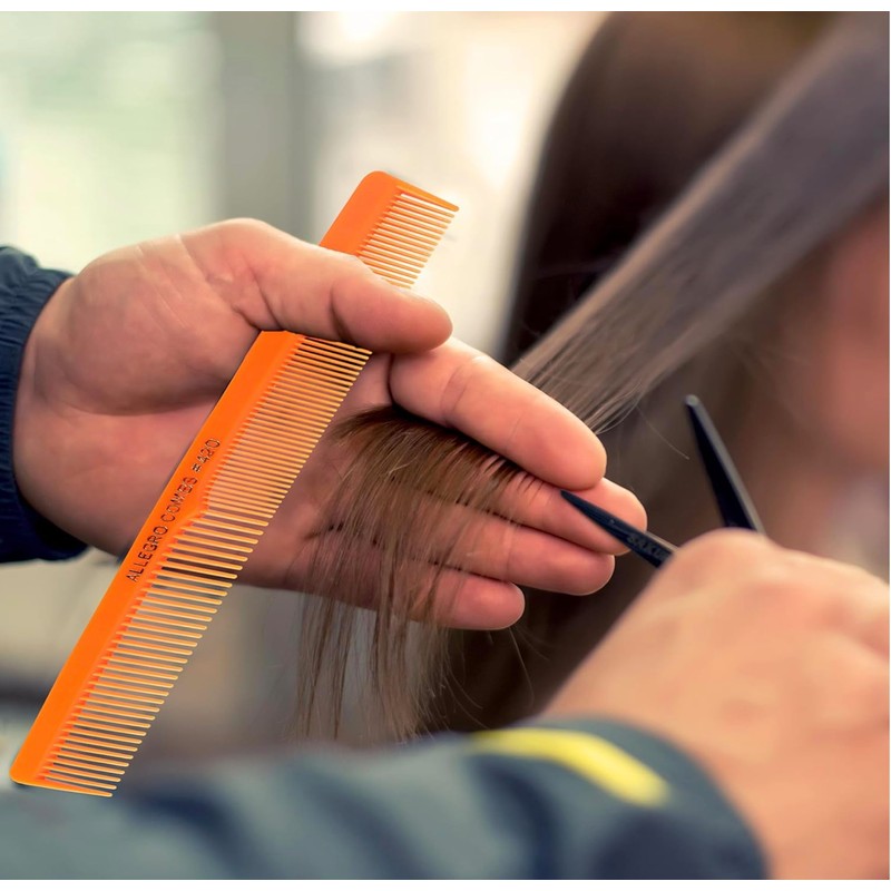 Allegro Peines 420 para estilistas y barberos, 6 unidades (Naranja