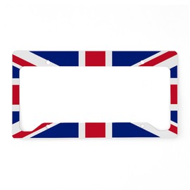 CafePress Union Jack License Plate Holder Aluminum License Plate Frame, License Tag Holder