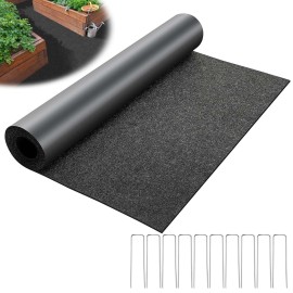 DECOHS 10 x 2 Ft Recycled Felt Mulch Mat Roll for Landscaping, Permanent Fabr...