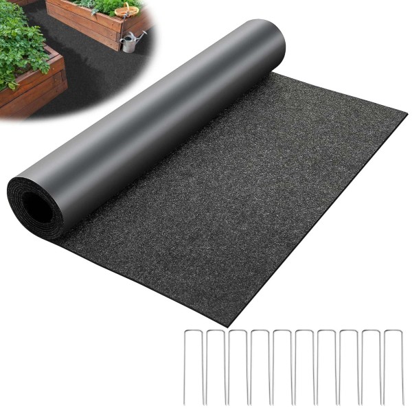 DECOHS 10 x 2 Ft Recycled Felt Mulch Mat Roll